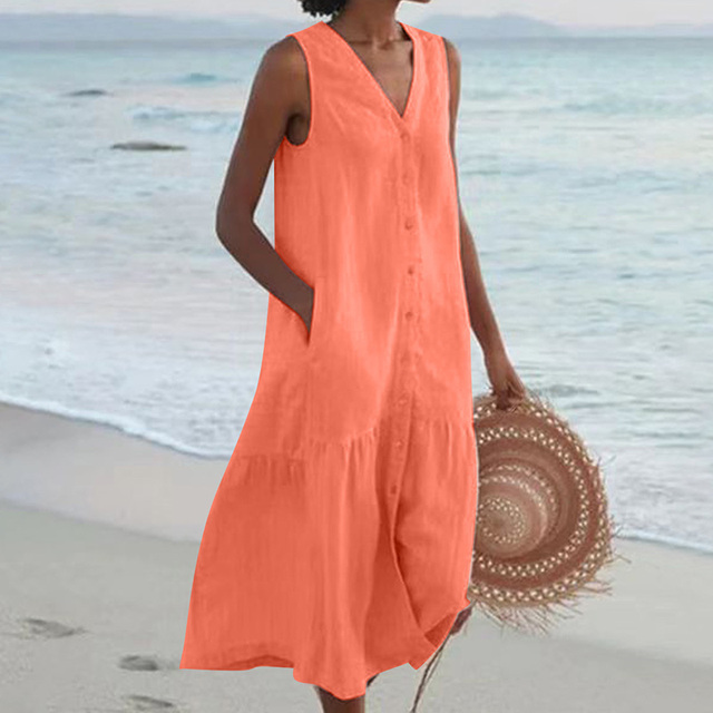 Isla | Women's Button Front Midi Dress