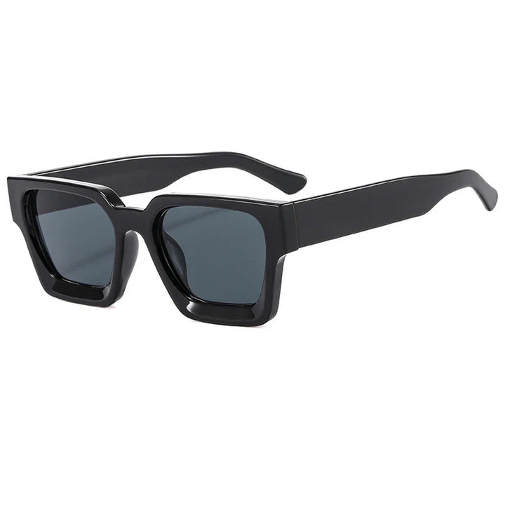 Maeve women's black square gradient sunglasses with wide temples for a sleek, confident look.