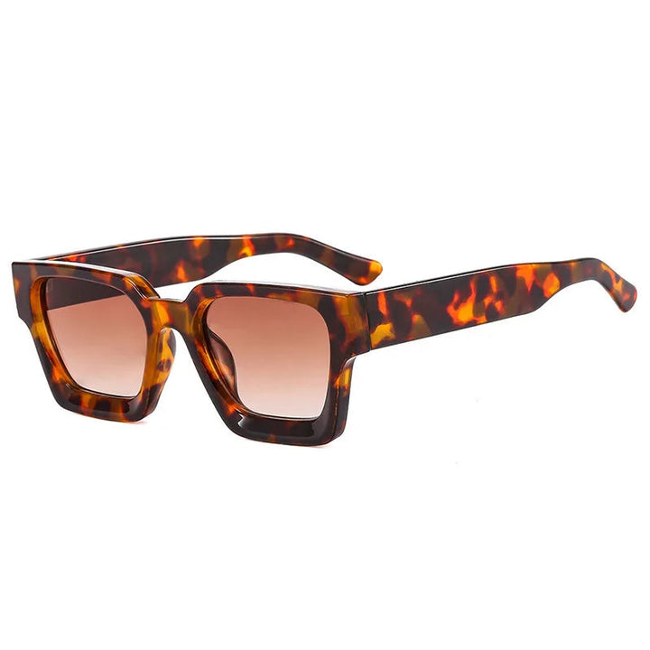 Maeve women's square gradient sunglasses with bold tortoise shell frames and soft brown gradient lenses.