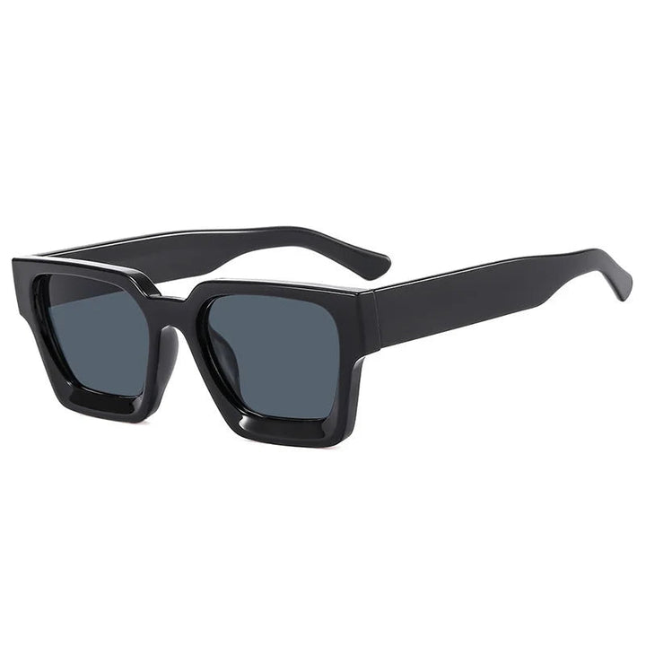 Maeve women's black square gradient sunglasses with wide temples for a sleek, confident look.