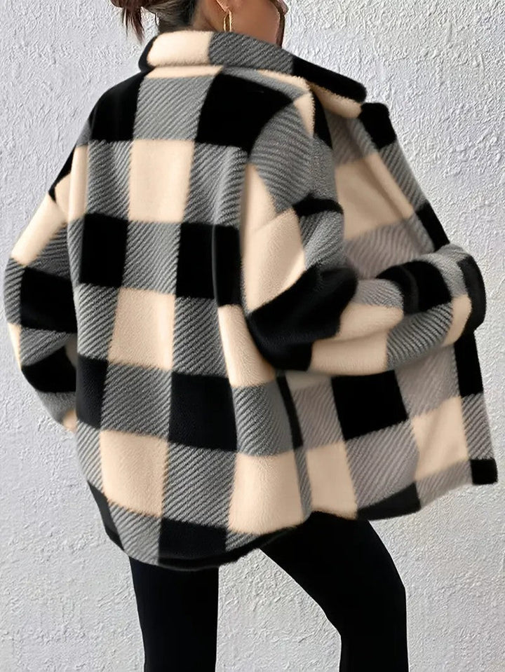 Matilda | Women's Plaid Fleece Button-Up Jacket