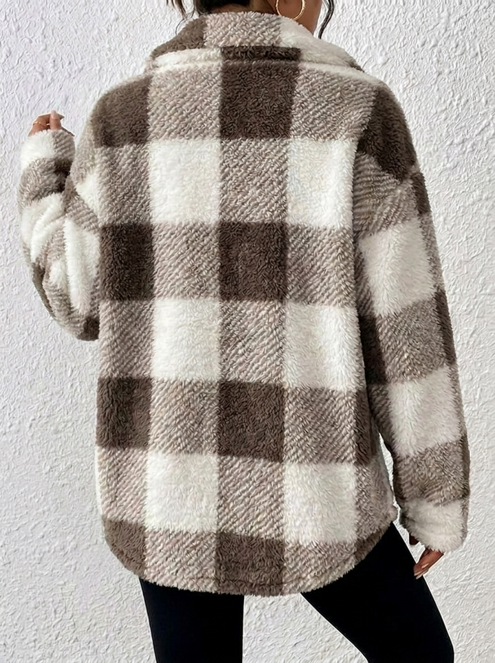 Matilda | Women's Plaid Fleece Button-Up Jacket