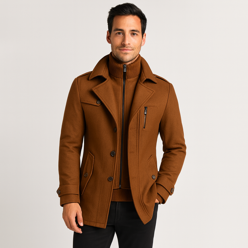 Oliver | Men's Wool Layered Collar Coat