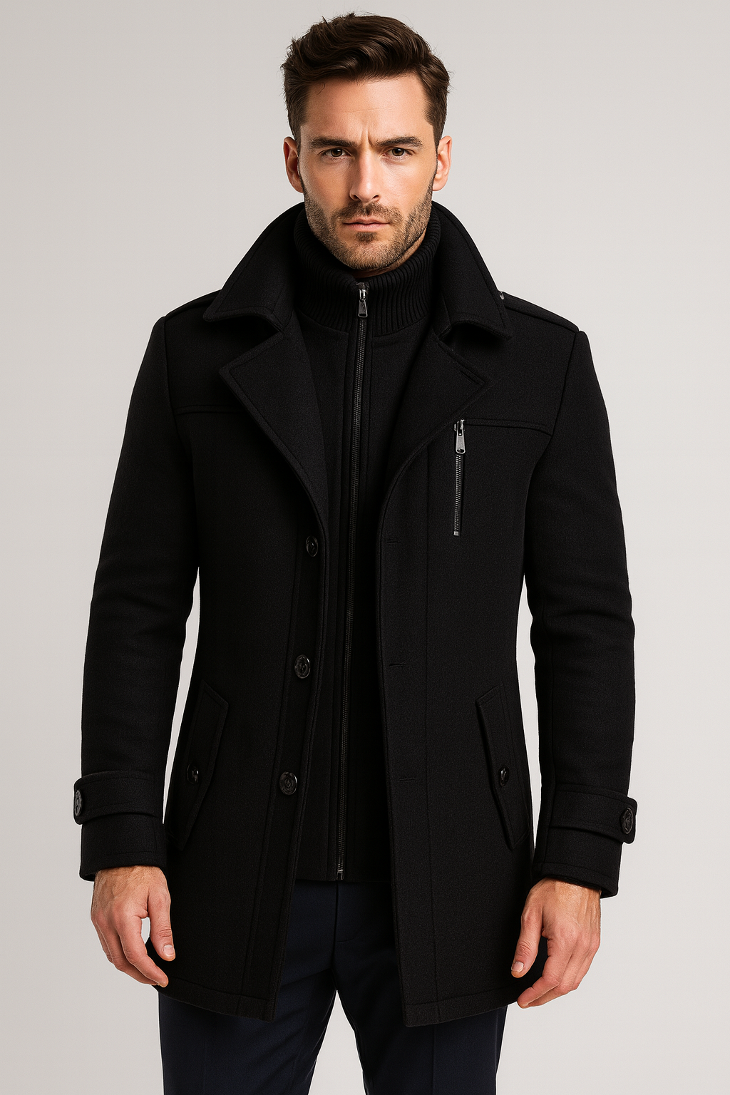 Oliver | Men's Wool Layered Collar Coat
