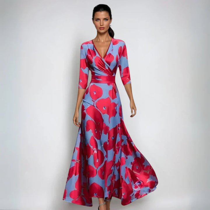Olivia | Women's Printed Wrap Maxi Dress