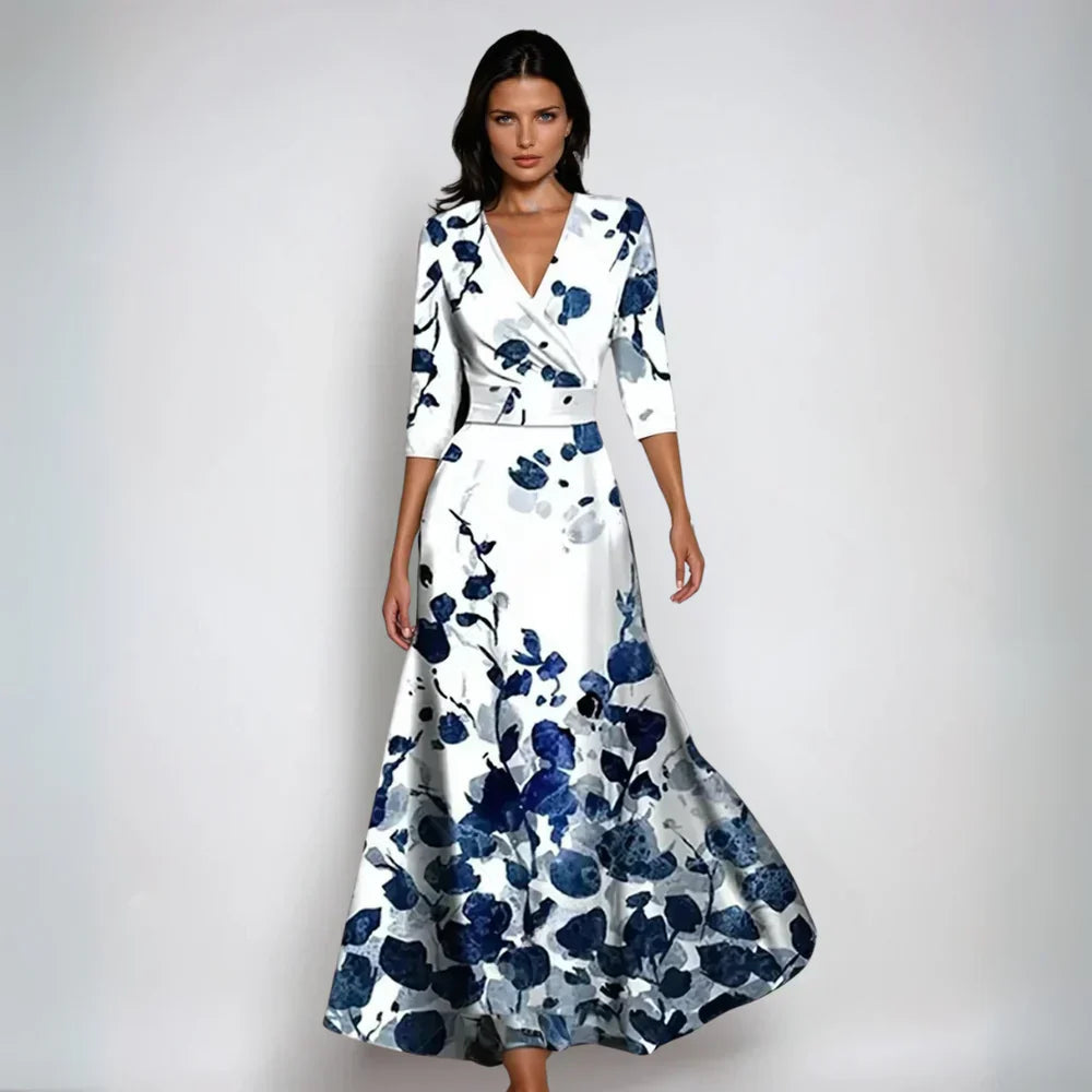 Olivia | Women's Printed Wrap Maxi Dress