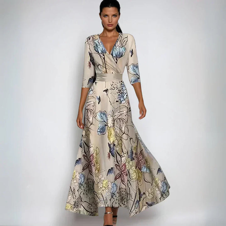 Olivia | Women's Printed Wrap Maxi Dress