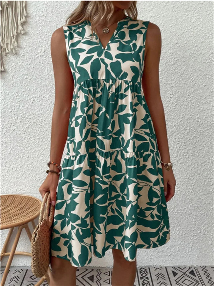 Poppy | Women's Sleeveless Printed Tiered Dress