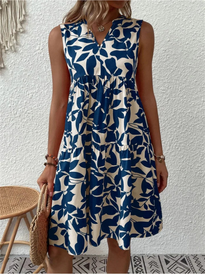 Poppy | Women's Sleeveless Printed Tiered Dress