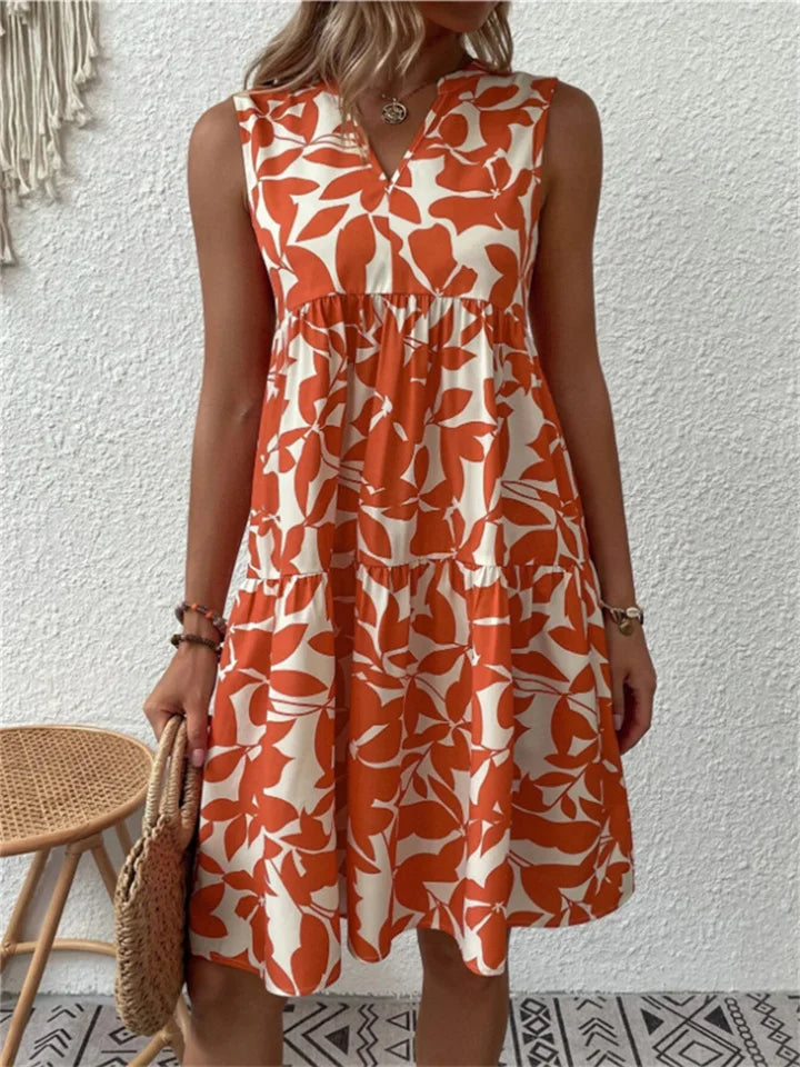 Poppy | Women's Sleeveless Printed Tiered Dress