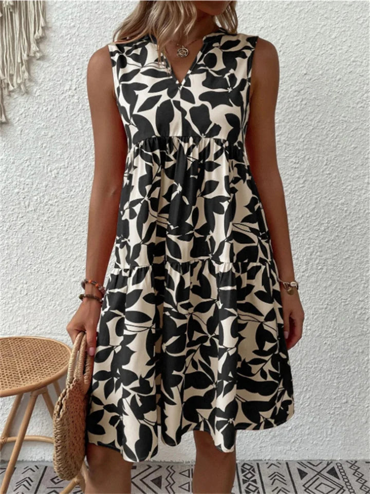 Poppy | Women's Sleeveless Printed Tiered Dress