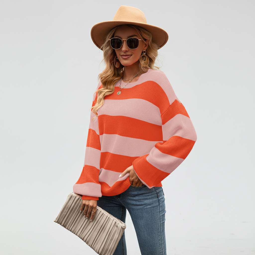 Poppy | Women's Striped Crew Neck Jumper