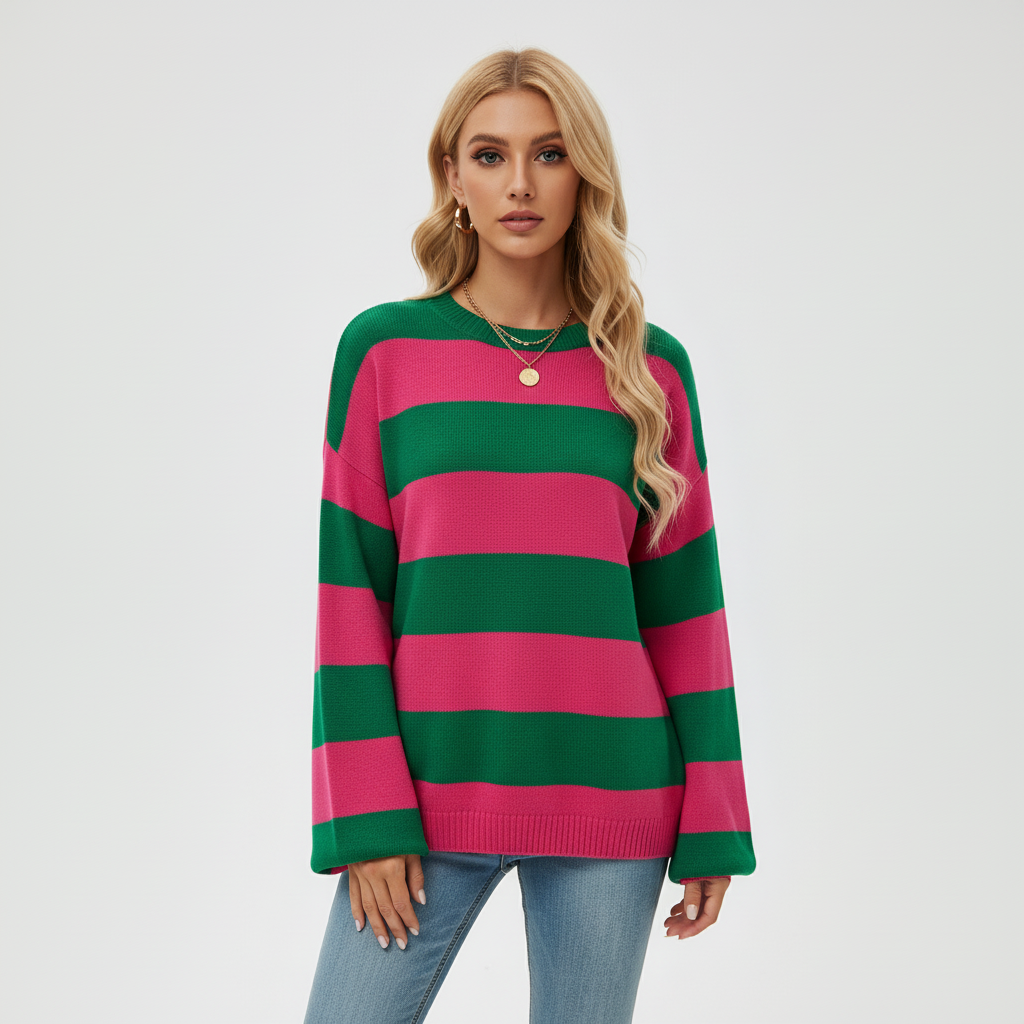 Poppy | Women's Striped Crew Neck Jumper