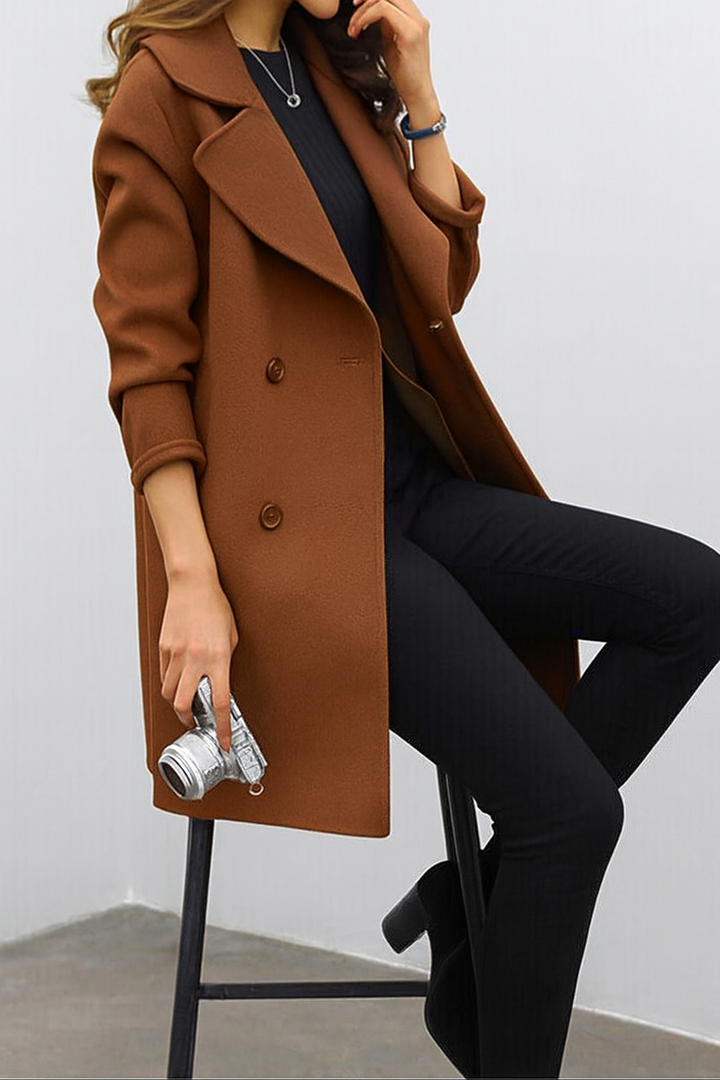 Rebecca | Women's Double Breasted Mid-Length Coat