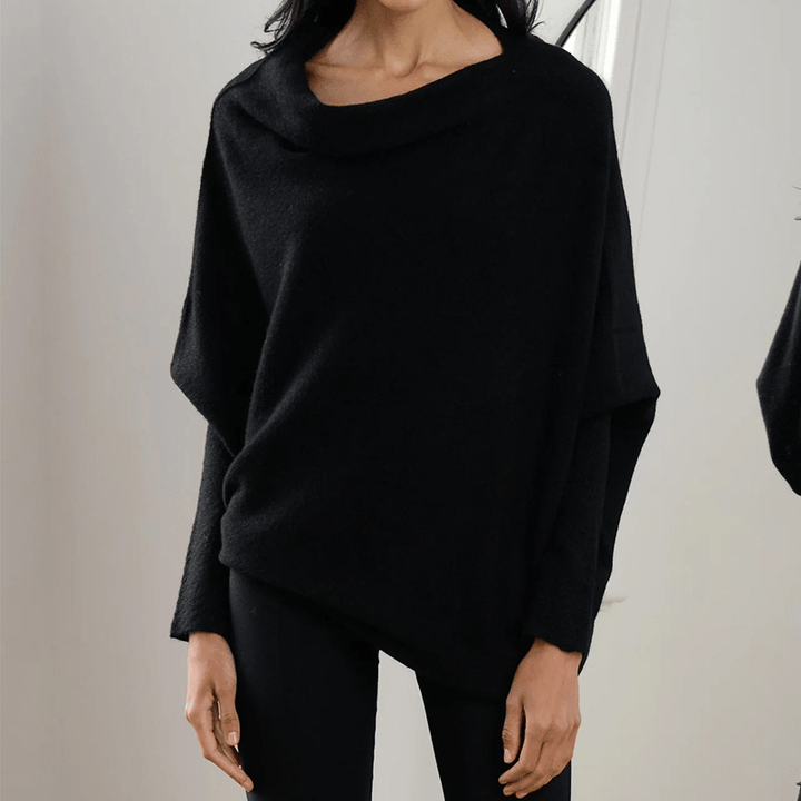 Rosie | Women's Asymmetric Draped Batwing Jumper