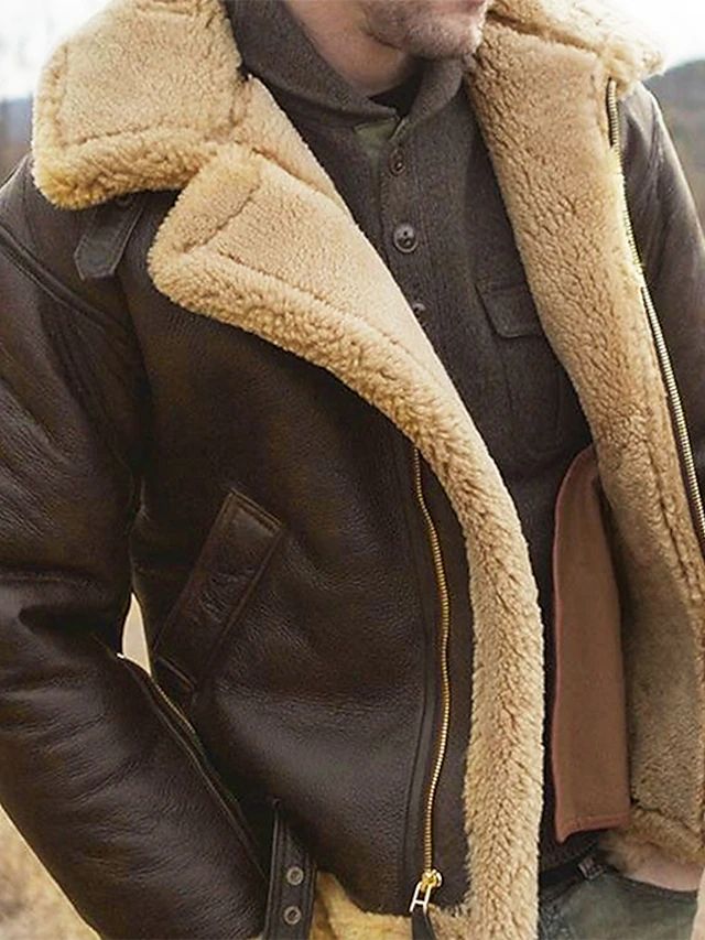 Rufus | Men's Faux Shearling Aviator Winter Bomber Jacket