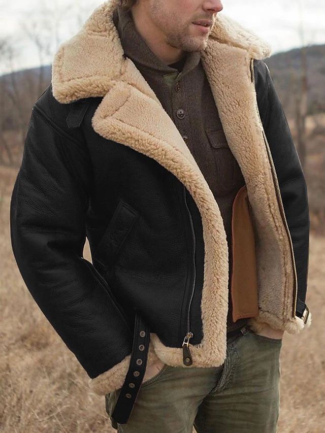 Rufus | Men's Faux Shearling Aviator Winter Bomber Jacket