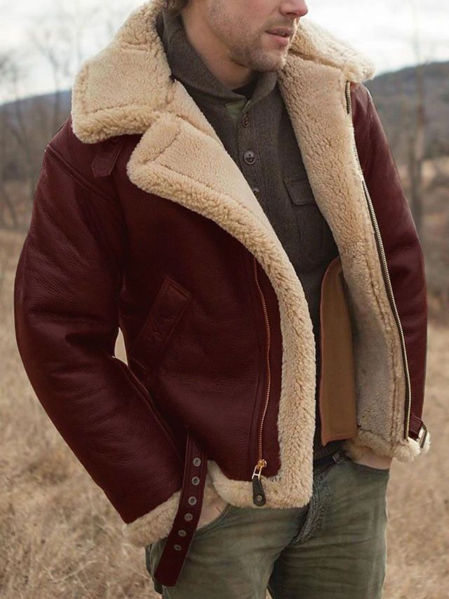 Rufus | Men's Faux Shearling Aviator Winter Bomber Jacket