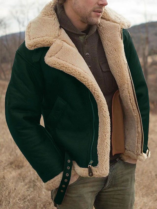 Rufus | Men's Faux Shearling Aviator Winter Bomber Jacket