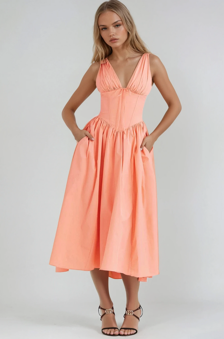 Sophie | Women's Floral V-Neck Midi Dress