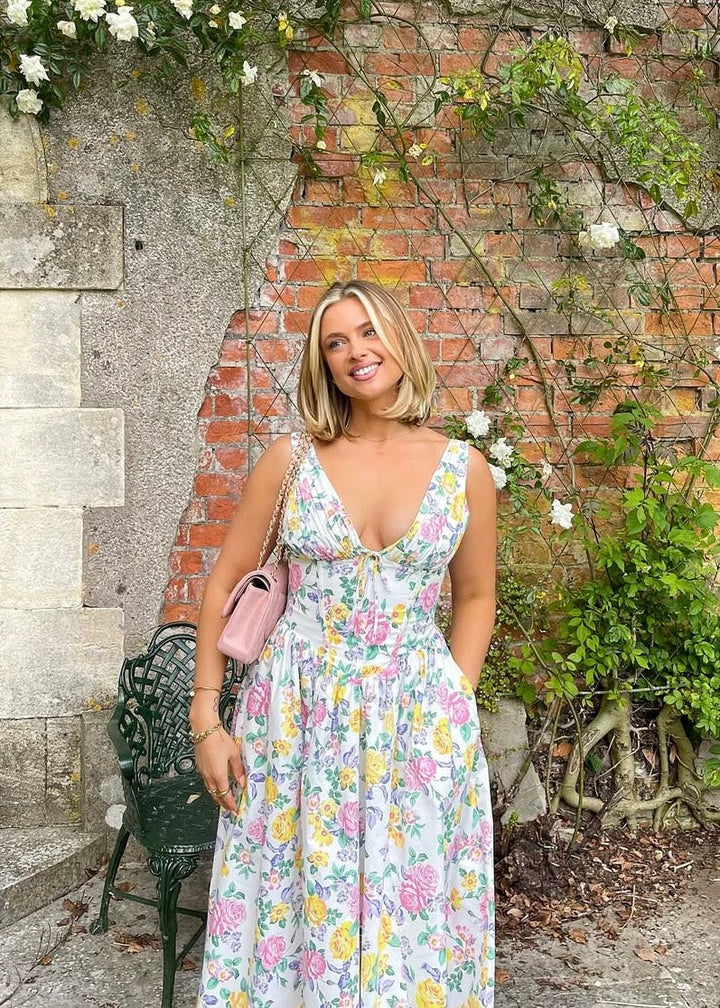 Sophie | Women's Floral V-Neck Midi Dress