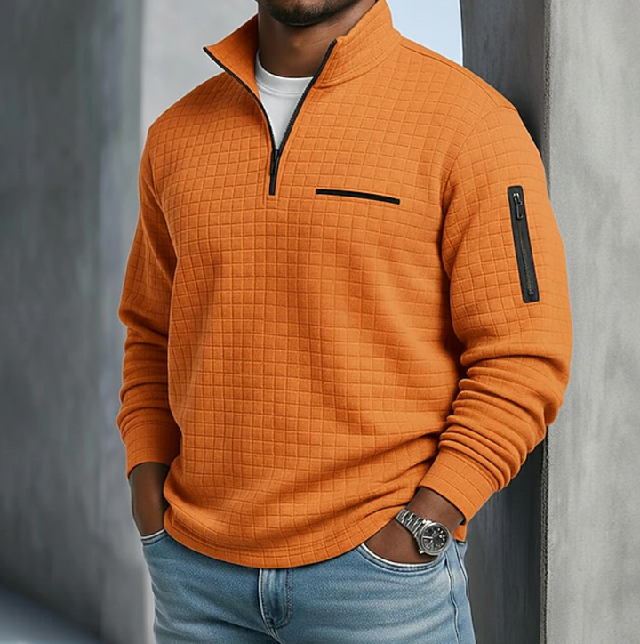 Theo | Men's Waffle Knit Quarter-Zip Jumper