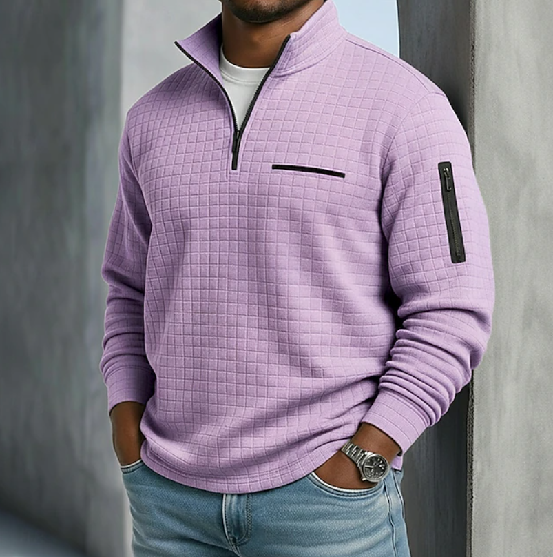 Theo | Men's Waffle Knit Quarter-Zip Jumper