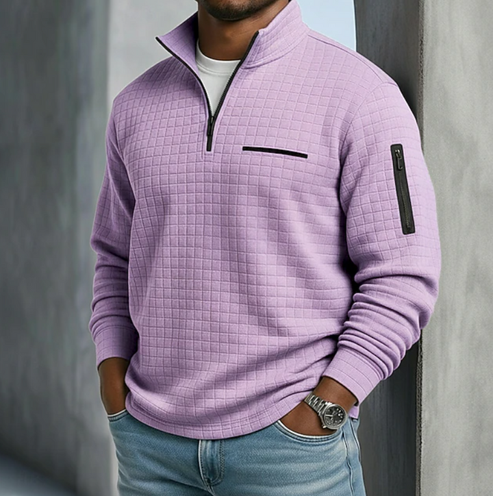 Theo | Men's Waffle Knit Quarter-Zip Jumper
