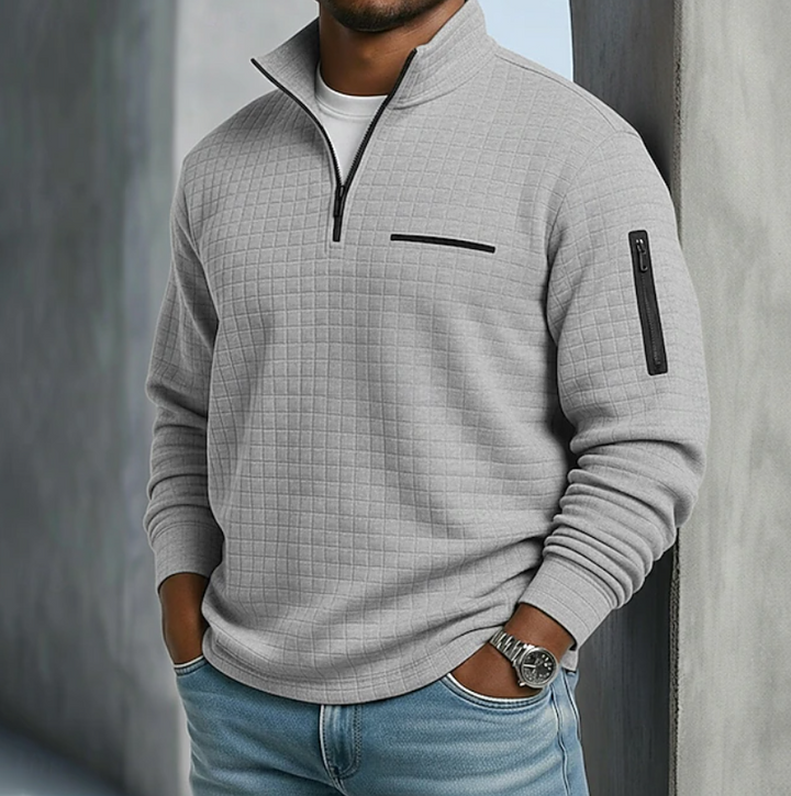Theo | Men's Waffle Knit Quarter-Zip Jumper